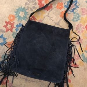 BCBG fringe suede purse